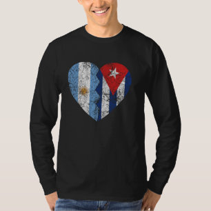 Cubaanse Argentijnse Vlag Hart Argentinië Cuba Vla T-shirt