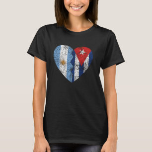Cubaanse Argentijnse Vlag Hart Argentinië Cuba Vla T-shirt