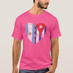 Cubaanse Argentijnse Vlag Hart Argentinië Cuba Vla T-shirt