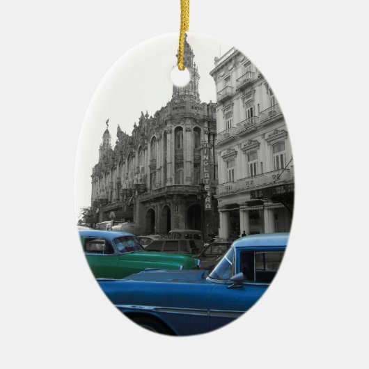 Cubaanse auto's 1 keramisch ornament (Voorkant)