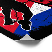 Cubaanse basketballer Cuba vlag basketbal fans Poster (Hoek)