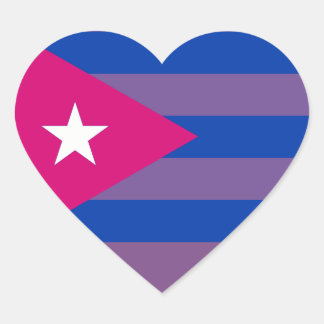 Cubaanse Bi Pride Biseksuele LGBT-sticker Hart Sticker