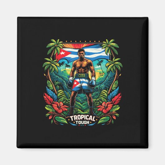 Cubaanse Boksen Tropical Tough Magneet (Voorkant)