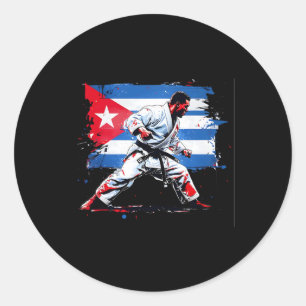 Cubaanse Bokser - Cubaanse Pride Boksen Cuba Vlag Ronde Sticker