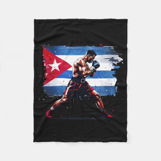 Cubaanse Bokser - Pride Cuba Boksen Box Handschoe Fleece Deken (Voorkant)