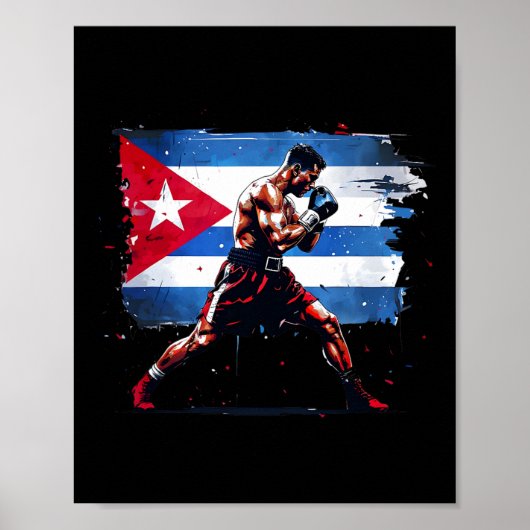 Cubaanse Bokser - Pride Cuba Boksen Box Handschoe Poster (Voorkant)