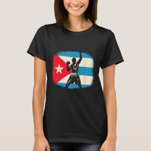 Cubaanse bokskracht met vlag trots t-shirt