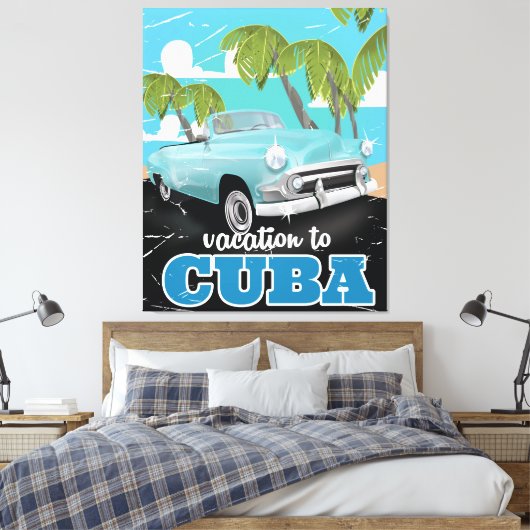 Cubaanse booreiland canvas afdruk (Insitu (Slaapkamer))