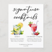 Cubaanse cocktails Mojito Strawberry Daiquiri Menu (Voorkant)