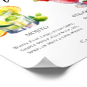 Cubaanse cocktails Mojito Strawberry Daiquiri Menu Poster (Hoek)