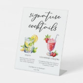 Cubaanse cocktails Mojito Strawberry Daiquiri Menu Reclamebord Met Voetstuk (Voorkant)