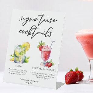 Cubaanse cocktails Mojito Strawberry Daiquiri Menu Reclamebord Met Voetstuk