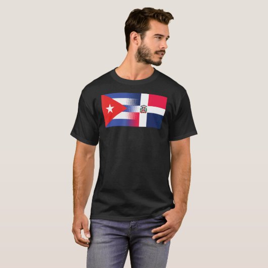 Cubaanse Dominicaanse vlag Cuba Dominicaanse Repub T-shirt (Voorkant volledig)