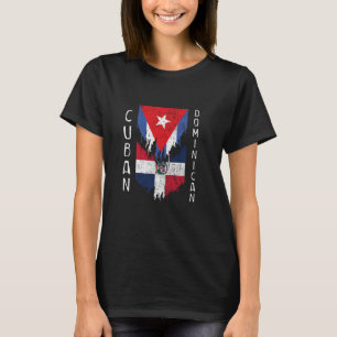 Cubaanse Dominicaanse Vlaggen Gescheurd Cuba Domin T-shirt
