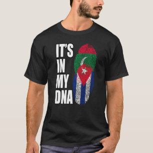 Cubaanse en Maledivische Mix Dna-erfgoedvlag T-shirt