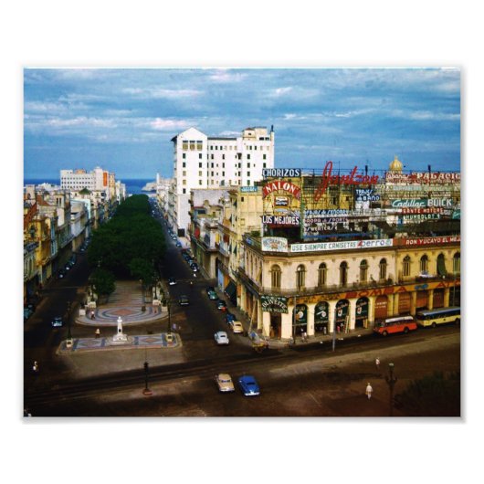 Cubaanse foto PASEO DEL PRADO Havana uit 1950 Afdruk (Voorkant)