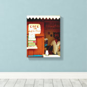 Cubaanse foto van het oude Havana Habana | café | Canvas Afdruk (Insitu (Houten vloer))