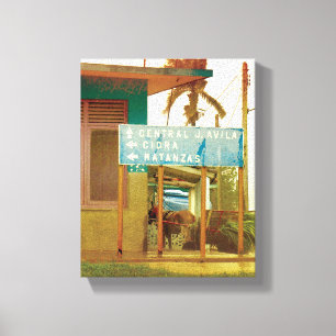 Cubaanse foto van het oude Havana Habana Matanza Canvas Afdruk