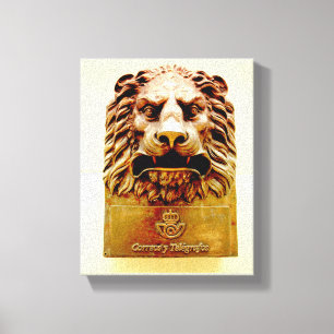 Cubaanse foto van het oude Havana Lion Canvas Afdruk