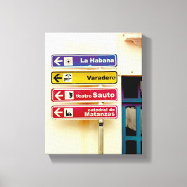 Cubaanse foto van oud Havana Habana | Richtingen | Canvas Afdruk