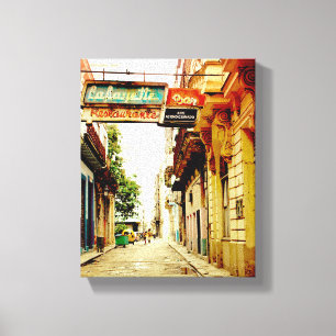 Cubaanse foto van oud Havana Lafayette Canvas Afdruk
