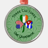 Cubaanse Ierse vlaggen Shamrock Jouw naam Metalen Ornament (Voorkant)