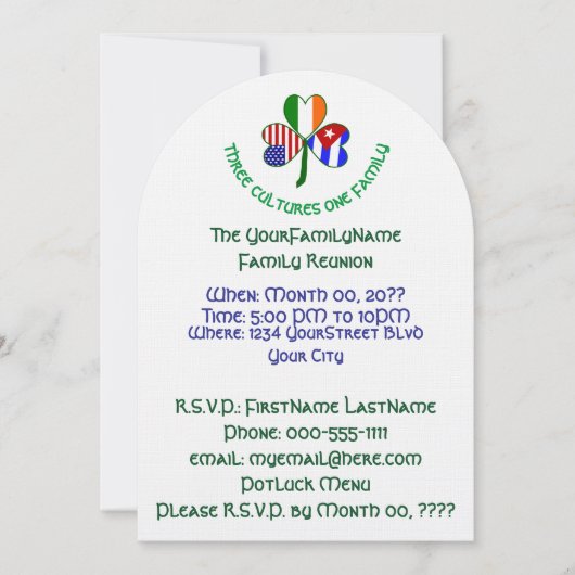 Cubaanse Ierse VS Shamrock Family Reunion Kaart (Voorkant)