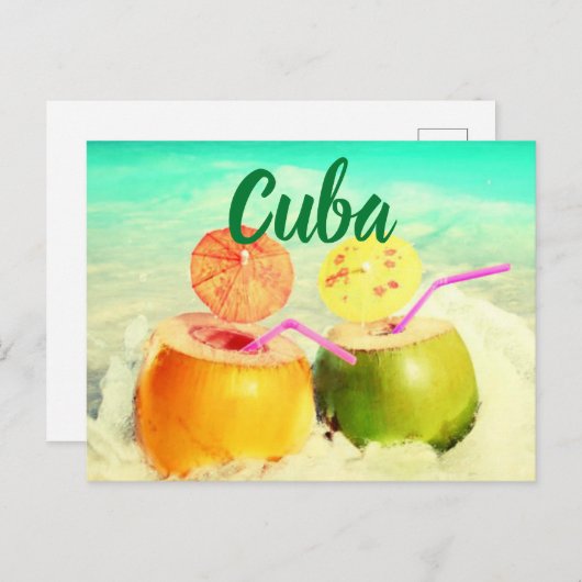 Cubaanse kokosnoten briefkaart (Voorkant / Achterkant)