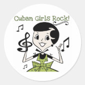 Cubaanse meisjes rock ronde sticker (Voorkant)