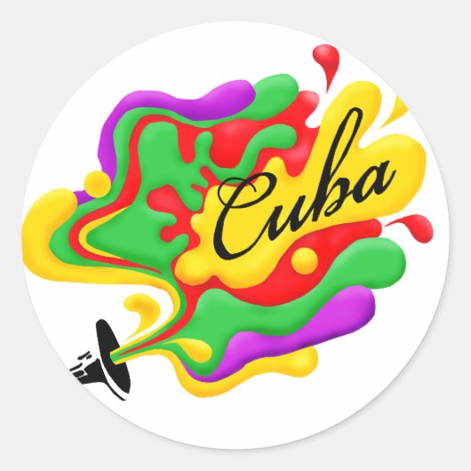Cubaanse muziek ronde sticker (Voorkant)