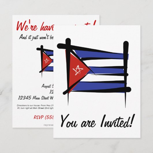 Cubaanse penseelvlag kaart (Voorkant / Achterkant)