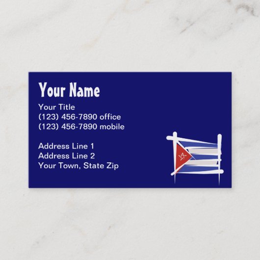 Cubaanse penseelvlag visitekaartje (Voorkant)