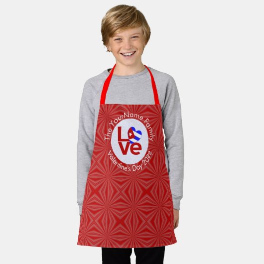 Cubaanse rode liefde vlag gepersonaliseerd schort (Gedragen)