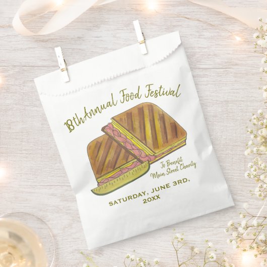 Cubaanse Sandwich Ham Pork Swiss Cheese Food Festi Bedankzakje (Geknipt)