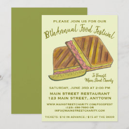 Cubaanse Sandwich Ham Pork Swiss Cheese Food Festi Kaart