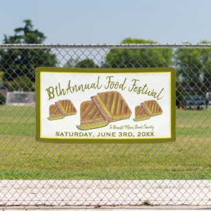 Cubaanse Sandwich Ham Pork Swiss Cheese Food Festi Spandoek