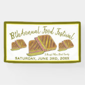 Cubaanse Sandwich Ham Pork Swiss Cheese Food Festi Spandoek (Horizontaal)