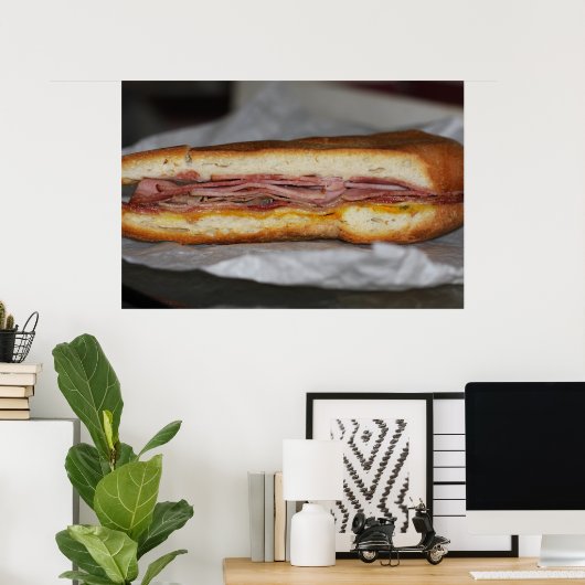Cubaanse sandwich op Canvas Print (Thuiskantoor)