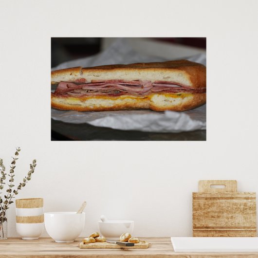 Cubaanse sandwich op Canvas Print (Keuken)