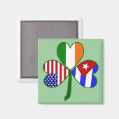 Cubaanse Shamrock groene achtergrond Magneet (Voorkant / Achterkant)