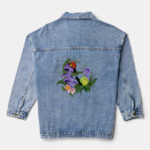Cubaanse slakken paarse paddenstoelen denim jacket (Achterkant)