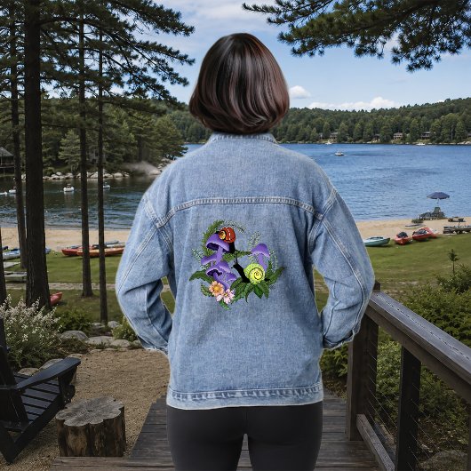 Cubaanse slakken paarse paddenstoelen denim jacket