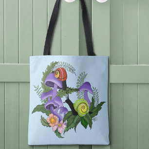 Cubaanse Slakken Paarse Paddenstoelen Tote Bag