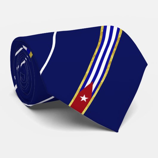 Cubaanse streepjesvlag stropdas (Opgerold)