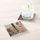  Cubaanse Toerismecommissie tropen reizen Glazen Onderzetter (Schuin)