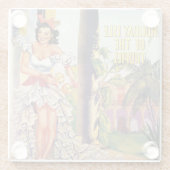  Cubaanse Toerismecommissie tropen reizen Glazen Onderzetter (Achterkant)