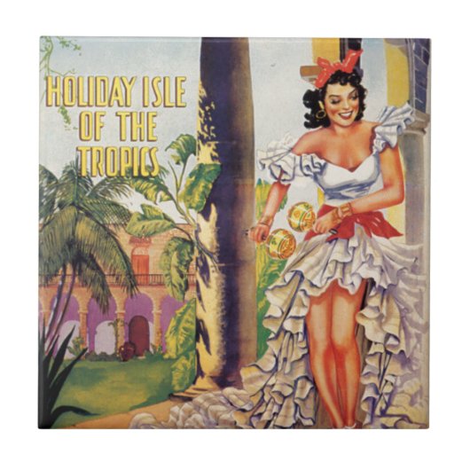  Cubaanse Toerismecommissie tropen reizen Tegeltje (Voorkant)