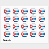 Cubaanse vlag 2.0 ronde sticker (Vel)