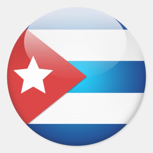 Cubaanse vlag 2.0 ronde sticker (Voorkant)