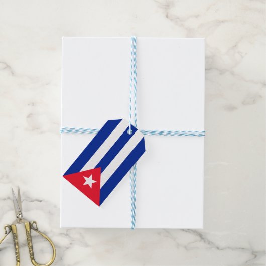 Cubaanse vlag cadeaulabel (Met Touw)